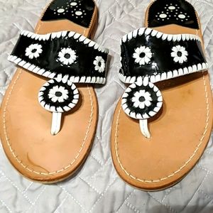 Jack Rodgers Black and White Flat sandals